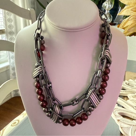 Sabika Beaded Chainlink Chunky Winter 2010 Necklace - Picture 9 of 11